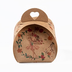 Human Складная творческая коробка крафт-бумаги, свадебные подарочные коробки, ящик для подарков, бумажная подарочная коробка, Перу, Рисунок девушки, 7.2x7x8.3 см