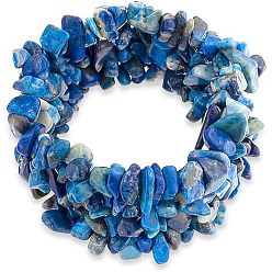 Ляпис-Лазурь 3шт. браслеты из натурального лазурита с бусинами для мужчин и женщин, 7-1/2 дюйм (19 см)