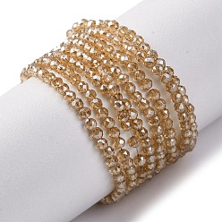 Цвет Древесины Стеклянные бусины с гальваническим покрытием , нити круглых бусин, гальваническое покрытие, граненые, деревесиные, 2 мм, отверстие : 0.6 мм, около 184~193 шт / нитка, 13.86~14.02'' (35.2~35.6 см)