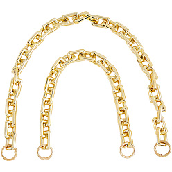 Золотой 2 шт. 2 стили ccb пластиковые прямоугольные звенья цепочки для кошелька, замена мешка, золотые, 403~603 мм, 1 шт / стиль