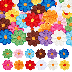 (52) Непрозрачная лаванда 2 наборы цветочных полиэстеровых и хлопковых компьютеризированных вышивальных нашивок с термоприклеиванием и пришиванием, аппликации в китайском стиле, разноцветные, 42x2 мм