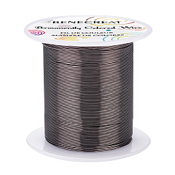 Черный Цвет Металла Круглая медная проволока, для изготовления украшений в проволочной обмотке, металлический черный , 22 датчик, 0.6 мм, около 164.04 футов (50 м) / рулон