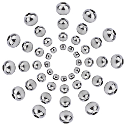Stainless Steel Color 304 Stainless Steel Spacer Beads, Round, Stainless Steel Color, 300pcs/box