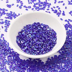 (HTL177) Прозрачный Кобальтовый AB Миюки половина бусины тила, японский бисер, 2 отверстие, (htl 177) прозрачный кобальт о, 5x2.3x1.9 мм, Отверстие: 0.8 мм, о 250 шт / бутылка, 10 г / бутылка