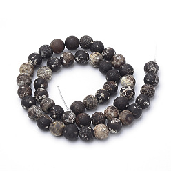 Black Dyed Natural Agate Beads Strands, Round, Black, 10~10.5mm, Hole: 1.2mm, about 36pcs/strand, 15.5 inch