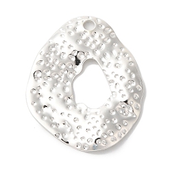 Посеребрённый Латуни кулон, без свинца и без кадмия, овальные, 925 серебро покрытием, 31x25x2 мм, отверстие : 2 мм