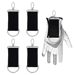 Negro Clip para guante de golf de poliéster, con ganchos de aleación de zinc, negro, 177 mm