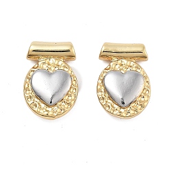 Платиновый & Золотой Латунные подвески, долговечный, без кадмия и без свинца, сердце прелести, платиной и золотом, 14x9x4 мм, отверстие : 1.4 мм