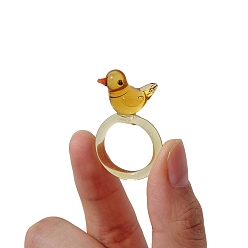 Dunkelgolden Handmade lampwork Fingerringe, Vogel, dunkelgolden, 17 mm