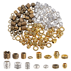 (52) Непрозрачная лаванда Сплавочные овальные бусины тибетского стиля , разнообразные, старинное серебро и старинная бронза и старинное золото, 74x73x25 мм, 150 шт / коробка