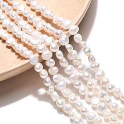 Кремово-белый Нити из натурального культивированного пресноводного жемчуга, барочный жемчуг кеши жемчужные бусы, двух сторон полированной, кремово-белые, 3.5~5.5x4~6.5x2~4.5 мм, отверстие : 0.6 мм, около 36~40 шт / нитка, 6.69~7.09 дюйм (17~18 см)