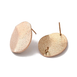 Розовое Золото Ионное покрытие (ip) 304 детали серег из нержавеющей стали, с вертикальной петлей, текстурированный овал, розовое золото , 20x16 мм, отверстие : 2.5 мм, штифты : 0.7 мм