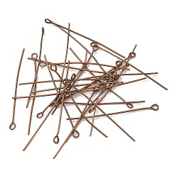 Красная Медь Железный штифт, без кадмия, без никеля и без свинца, Красная медь, 45x0.7 мм, отверстие : 2 мм, Около 6000 шт / 1000 г