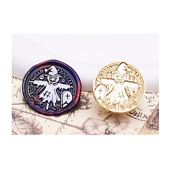 Ghost Хэллоуин серии сургучная печать латунные головки штампов, для сургучной печати, золотые, призрак, 25x14 мм, внутренний диаметр: 7 мм