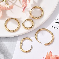 Настоящее золото 18K Серьги из 304 нержавеющей стали, ионное покрытие (ip), реальный 18 k позолоченный, 16~24x2.5 мм