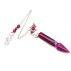 Натуральный Агат Натуральный кристалл кварца, неокрашенными, с металлической фурнитурой с платиновым покрытием, конус очарование, платина, 200 мм