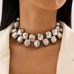 Oval Ожерелья из сплава и пластика CCB, овальные, 14.37 дюйм (36.5 см), удлинитель 55мм