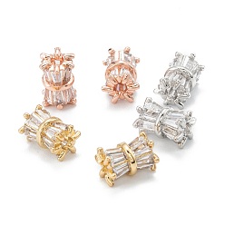 (52) Непрозрачная лаванда Латунные микропаве из прозрачного кубического циркония, с эмалью и кольцом для прыжков, долговечный, барабанщиков, разноцветные, 8x6x5 мм, отверстие : 1.2 мм