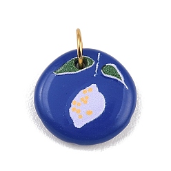 Цветок Печатные 304 подвески из нержавеющей стали, круглые подвески, золотые, цветок, 14x15x4 мм, Перейти кольцо: 6x1 мм, 4 мм внутренним диаметром