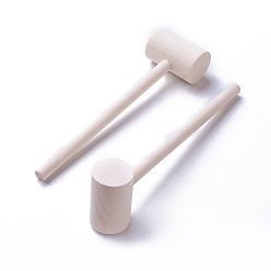 BurlyWood Small Wooden Hammers, Nut Crab Lobster Mallets, BurlyWood, 14.5x3.8x2.4cm