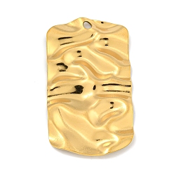 Настоящее золото 18K Ионное покрытие (ip) 304 подвески из нержавеющей стали, прямоугольный шарм, реальный 18 k позолоченный, 47x26x2.5 мм, отверстие : 2.5 мм
