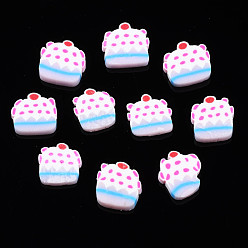 Orchid Handmade Polymer Clay Cabochons, Polymer Clay Slices for Resin Crafts & DIY Projects, Imitation Food, Cake, Orchid, 8~9.5x8~9x1.5~2.5mm, about 7000pcs/1000g