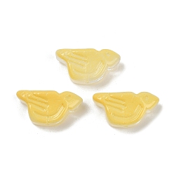 Золотистый Прозрачные стеклянные бусины, птица, спекающийся лак, золотые, 10x20x8 мм, отверстие : 1.2 мм