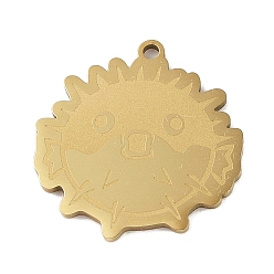Golden 304 Stainless Steel Pendants, Puffer Charm, Golden, 25x23.5x1.5mm, Hole: 1mm