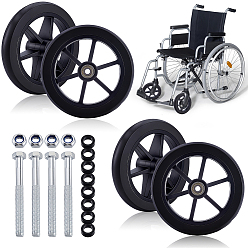 Черный Переднее колесо Hepe с железным подшипником, аксессуары для инвалидных колясок, чёрные, 150x51 мм