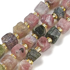 Турмалин Натуральный турмалин бисер нитей, кубические, с бисером, 4~6.5x4~6.5x4~6.5 мм, отверстие : 0.8~1 мм, около 51~54 шт / нитка, 15.43~15.47'' (39.2~39.3 см)