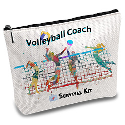 Volleyball Тема медсестры из поликоттона на заказ холщовые сумки для хранения, металлические мешочки на молнии, прямоугольные, волейбол, 18x25 см