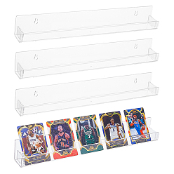 Прозрачный Акриловые витрины, витрины для лака для ногтей, прозрачные, 38.2x4x5.1 см, 4 шт