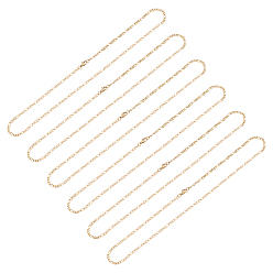 Golden 304 Stainless Steel Figaro Chain Necklaces, with Lobster Claw Clasp, Golden, 19.68 inch(50cm), 6pcs/box
