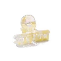 (404) Непрозрачное AB Кислое яблоко Заколки для волос в форме когтей из ацетата целлюлозы, аксессуары для волос для женщин и девочек, цветочный белый, 81x60 мм