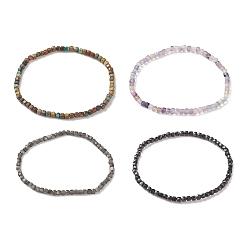 Смешанные камни Браслет из бисера из бисера из натурального драгоценного камня для женщин, внутренний диаметр: 2-3/8 дюйм (6 см)