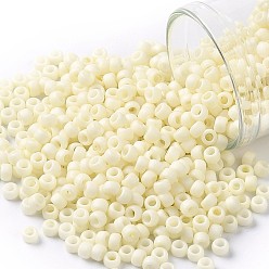 (762) Opaque Pastel Frost Egg Shell Тохо 8/0 круглые бусины, японский бисер, (762) непрозрачная пастельная морозная яичная скорлупа, 3 мм, отверстие : 1 мм, Около 1110 шт / 50 г