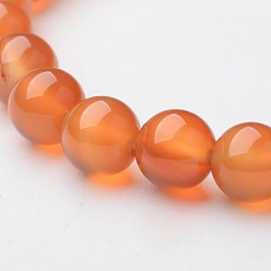 Natural Agate Natural Agate Beaded Stretch Bracelets, 52mm