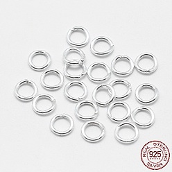 Silver 925 Sterling Silver Round Rings, Soldered Jump Rings, Closed Jump Rings, Silver, 4x0.7mm