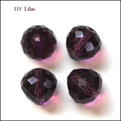 Фиолетовый Имитация Австрийские кристаллические шарики, класс AAA, граненые, слеза, фиолетовые, 6 мм, отверстие : 0.7~0.9 мм