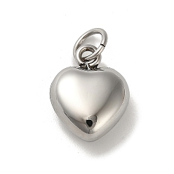 Нержавеющая Сталь Цвет Антикоррозийные 304 подвески из нержавеющей стали, шарма сердца, цвет нержавеющей стали, 14x13x6 мм, отверстие : 5 мм