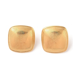 Golden 304 Stainless Steel Stud Earrings, for Women, Ion Plating(IP), Square, Golden, 20.6x19.3mm