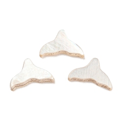 Blanc Cabochons de coquillages naturels, queue de poisson, blanc, 4.5x7.5x1mm