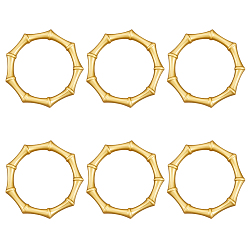 Golden 6Pcs Alloy Napkin Rings, Napkin Holder Adornment, for Place Settings, Bamboo Joint, Golden, 49x9mm