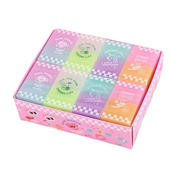 (52) Непрозрачная лаванда Пластиковые ластики прямоугольной формы, для школьных канцелярских принадлежностей, разноцветные, 50x30x13 мм