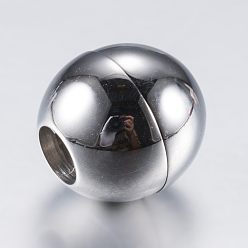 Нержавеющая Сталь Цвет Устойчивы к потускнению 304 магнитные застежки из нержавеющей стали с вклеиваемыми концами, гладкая поверхность, круглые, цвет нержавеющей стали, 11 мм, отверстие : 4 мм