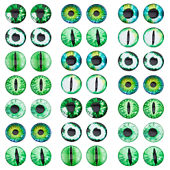 Светло-зеленый 50 стеклянные кабошоны шт., полукруглый с глазом, светло-зеленый, 25x7 мм