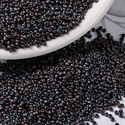 (RR2005) Matte Metallic Dark Raspberry Iris MIYUKI Round Rocailles Beads, Japanese Seed Beads, 15/0, (RR2005) Matte Metallic Dark Raspberry Iris, 1.5mm, Hole: 0.7mm, about 27777pcs/50g