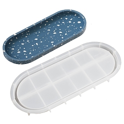 Белый Силиконовые формы для овального лотка своими руками, формы для литья смолы, для уф-смолы, изготовление изделий из эпоксидной смолы, белые, 329x146x18 мм