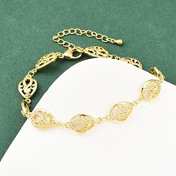 Настоящее золото 18K Браслеты-цепочки из латуни с микропаве из прозрачных кубических цирконий в форме капли для женщин, стойки покрытие, долговечный, без свинца и без кадмия, реальный 18 k позолоченный, 7-3/4 дюйм (19.8 см)