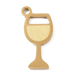 Doré  Pendentifs en acier inoxydable, marque-verres à vin, poli à la main, placage ionique (ip), or, 304mm, Trou: 20x9x1.4mm